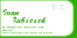 ivan kubicsek business card